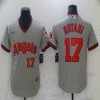 Nike Los Angeles Angels #17 Shohei Ohtani gray throwback majestic baseball jersey