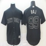 New York Yankees #99 BAJ black majestic mlb baseball jersey Nickname version