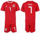 2018-2019 Welsh team #7 ALLEN red soccer jersey home