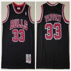 Chicago Bulls #33 Scottie Pippen throwback black NBA basketball Jerseys -TY