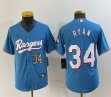 Women Nike Texas Rangers #34 Nolan Ryan skyblue majestic baseball jerseys 01