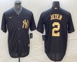 Nike New York Yankees #2 Derek Jeter black gold majestic baseball Jersey -BD