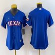 Women Nike Texas Rangers blank blue majestic baseball jerseys