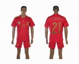 2014 World Cup Spain team LLORENTE 21 red soccer jersey home