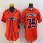 Women Nike Houston Astros #35 Justin Verlander orange majestic baseball jerseys