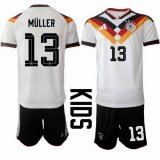 2026 World Cup Germany Team #13 MULLER white black kid soccer jerseys home