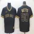 Nike Boston Red Sox #50 Mookie Betts black gold baseball jersey