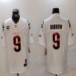 Cincinnati Bengals 9# Joe Burrow white throwback Nike Vapor F.U.S.E. Limited Jersey