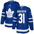 Adidas Maple Leafs #31 Frederik Andersen Blue ice hockey Jersey(