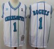 New Orleans Hornets #1 Tyrone Bogues white Soul Swingman Road Jersey-S8