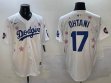 2025 Nike Los Angeles Dodgers #17 Shohei Ohtani white fashion majestic baseball jerseys Sakura plate 01