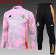 2024-2025 Real Madrid club pink black soccer uniforms with Long Trousers B918