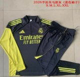 2025-2026 Real Madrid Club Club gray yellow soccer uniforms with Long Trousers B2563