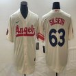 Nike Los Angeles Angels #63 Chase Silseth beige majestic baseball jerseys city version-BD