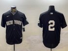 Nike Yankees #2 Derek Jeter black fashion majestic baseball Jersey-BD 01