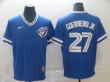 Nike Toronto Blue Jays #27 Vladimir Guerrero Jr blue throwback Majestic baseball jerseys