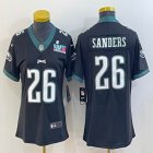 2023 super bowl Youth Philadelphia Eagles #26 Miles Sanders black Color Rush Limited Jersey