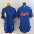 Women Nike Texas Rangers blank blue majestic baseball jerseys city version