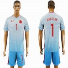 2016 Turkey team BABACAN #1 skyblue soccer jersey away