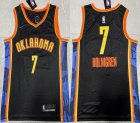 Nike oklahoma City Thunder #7 Chet Holmgren black basketball jerseys city version-XD