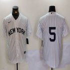 Nike New York Yankees 5# white MLB baseball Jersey-BD