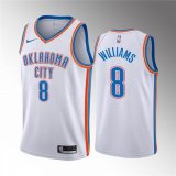 Oklahoma City Thunder #8 Jalen Williams white nba jerseys Hot press font