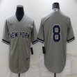 Nike New York Yankees #8 gray majestic baseball Jersey-BD