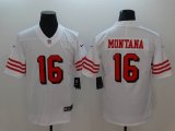 49ers #16 Joe Montana nike white color Rush Limited Jersey-BD