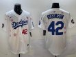 2025 Nike Los Angeles Dodgers#42 Jackie Robinson white fashion majestic baseball jerseys Sakura plate