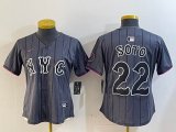 Women Nike New York Mets #22 Juan Soto gray majestic mlb jerseys city version-BD 01