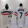 Nike Chicago White Sox #7 Tim Anderson white throwback majestic Baseball Jersey -BD 01