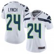 Women Seattle Seahawks 24# Marshawn Lynch white Color Rush Limited Jersey