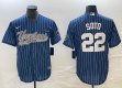 New York Yankees Juan Soto Nike blue majestic baseball Jersey Joint name -BD 02