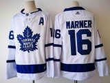 Adidas Toronto Maple Leafs #16 Mitch Marner white hockey jersey with A patch