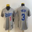 Women Los Angeles Dodgers Chris Taylor gray majestic baseball jersey