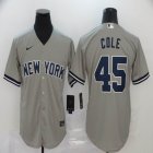 Nike New York Yankees #45 Gerrit Cole gray majestic baseball jerseys 01