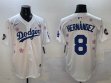 2025 Nike Los Angeles Dodgers #8 Enrique Hernandez white fashion majestic baseball jerseys Sakura plate 01