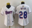 Women Nike Texas Rangers #28 Jonah Heim white majestic baseball jerseys Champion patch-BD