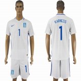 2016-2017 Greece team KARNEZIS #1 white soccer jersey home