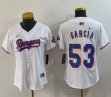 Women Nike Texas Rangers #53 Adolis Garcia white majestic baseball jerseys Champion patch-BD