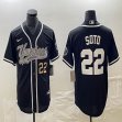 New York Yankees Juan Soto Nike black majestic baseball Jersey Joint name -BD 02