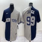 Nike New York Yankees #99 Aaron Judge Gray Blue Split majestic baseball jersey