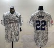 Nike New York Yankees #22 Juan Soto gray baseball jerseys Joint name-BD