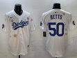 2025 Nike Los Angeles Dodgers 50 Mookie Betts white fashion majestic baseball jerseys Sakura plate 01