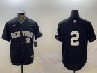 Nike Yankees #2 Derek Jeter black fashion majestic baseball Jersey-BD