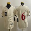 Women Nike Texas Rangers #6 beige majestic baseball jerseys city version