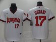 Nike Los Angeles Angels #17 Shohei Ohtani white throwback majestic baseball jersey