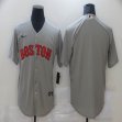 Nike Boston Red Sox blank gray majestic baseball Jersey-BD