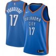 Oklahoma City Thunder #17 Aleksej Pokusevski blue nba jerseys Hot press font