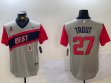 Nike Los Angeles Angels #27 Mike Trout gray throwback majestic baseball jersey -BD